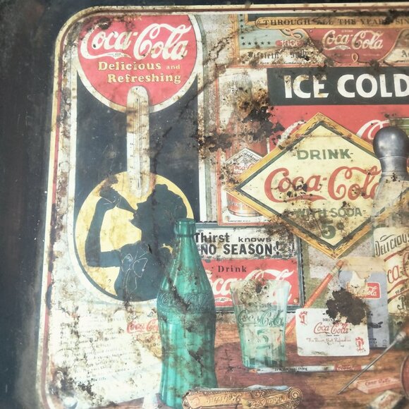 Coca Cola Tray Through The Years Limited Edition 1990 Sandra Porter Shabby Rusty - Picture 4 of 9